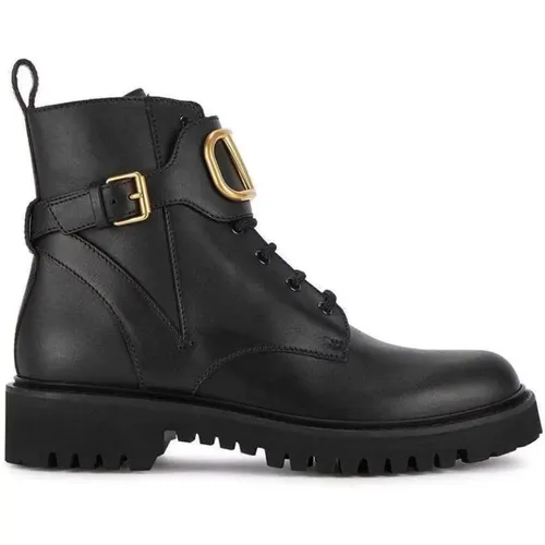 VLogo Signature Combat Boots , female, Sizes: 3 UK, 6 UK - Valentino Garavani - Modalova