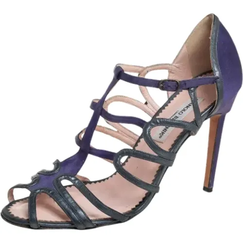 Pre-owned Leather sandals , female, Sizes: 7 UK - Manolo Blahnik Pre-owned - Modalova