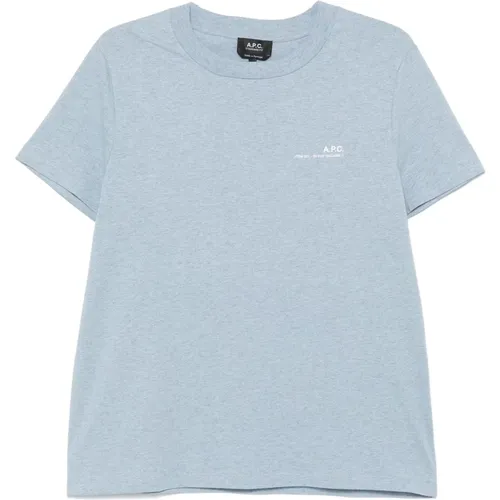 Blau T-Shirt und Polo Overdye Stil , Herren, Größe: M - A.P.C. - Modalova