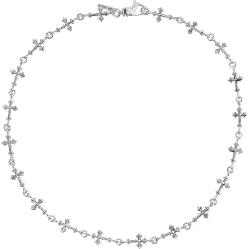 Silver Cross Necklace Jewelry , female, Sizes: ONE SIZE - Emanuele Bicocchi - Modalova