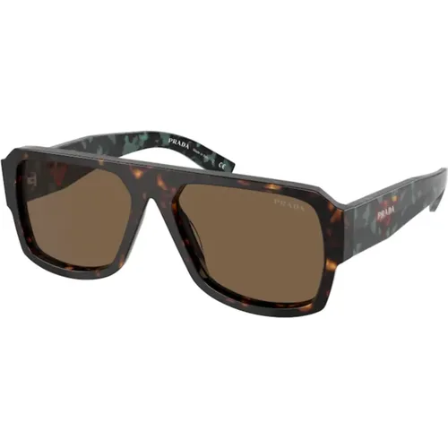 Havana/Dark Brown Sunglasses , male, Sizes: 56 MM - Prada - Modalova