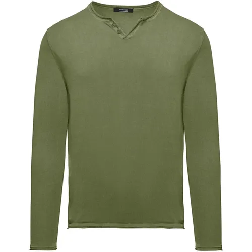 Faded Stocking Stitch Pullover with Buttons , male, Sizes: L, M, XL, 2XL, S, 3XL - BomBoogie - Modalova