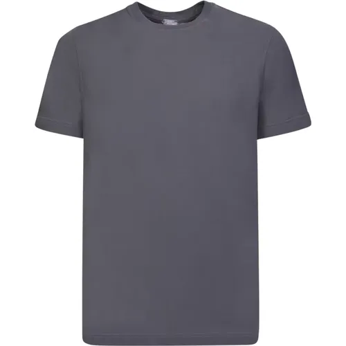 Minimalist Grey T-Shirt with Round Neck , male, Sizes: XL, M - Zanone - Modalova