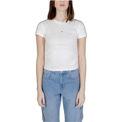 Tonal Linea Transitional Cotton T-Shirt , Damen, Größe: S - Tommy Jeans - Modalova