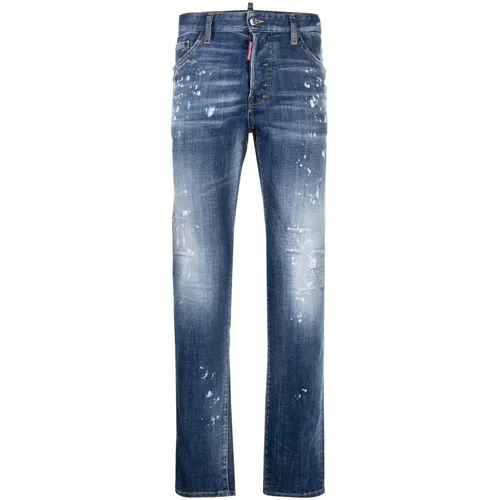 Bleached Spots Cool Guy Slim Jeans , male, Sizes: 2XL, S, 2XS, XS, M - Dsquared2 - Modalova