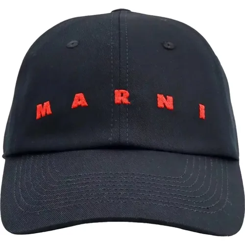 Adjustable Logo Cap Cotton Clzc0108S0Utc311 , male, Sizes: ONE SIZE - Marni - Modalova