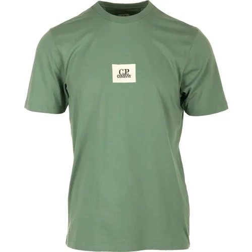 Jersey Label Style Logo T-Shirt , Herren, Größe: M - C.P. Company - Modalova