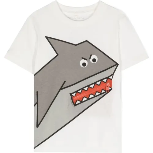 Haifischdruck Ivory T-Shirt - Stella Mccartney - Modalova