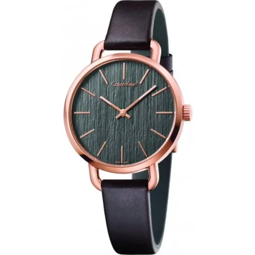 Elegant Quartz Watch with Dial and Brown Leather Strap , female, Sizes: ONE SIZE - Calvin Klein - Modalova