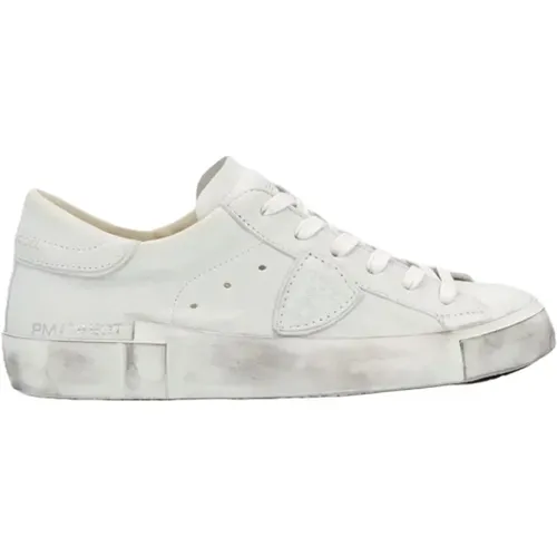 Weiße Basic Sneaker , Damen, Größe: 36 EU - Philippe Model - Modalova