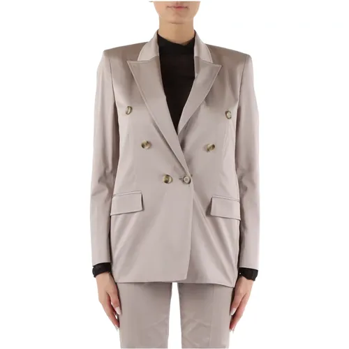 Double-breasted cotton stretch jacket Jatera5 , female, Sizes: 3XL, M, XL, L, 2XL - Boss - Modalova