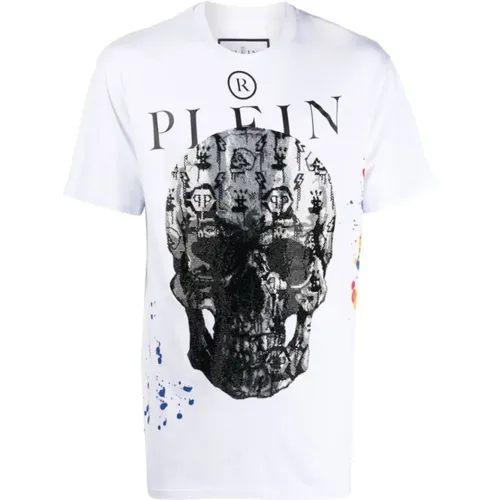 T-Shirt aus Baumwolljersey mit Totenkopfdruck , Herren, Größe: 2XL - Philipp Plein - Modalova