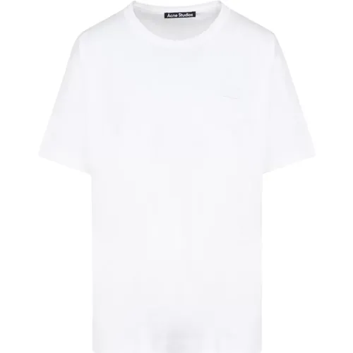 Weißes Baumwoll-T-Shirt Regular Fit , Herren, Größe: S - Acne Studios - Modalova