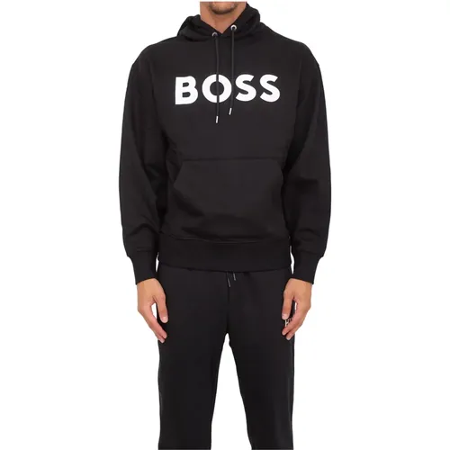 Nero Jersey Hoodie , Herren, Größe: XL - Hugo Boss - Modalova