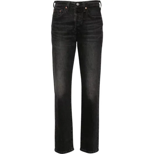 Levi's, Schwarze Denim Jeans Whiskering-Effekt , Damen, Größe: W28 - Levis - Modalova