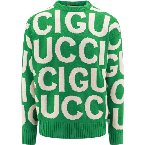 Logo Wool Sweater , male, Sizes: L, M - Gucci - Modalova