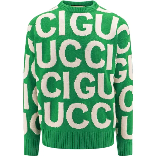 Logo Wool Sweater , male, Sizes: M - Gucci - Modalova