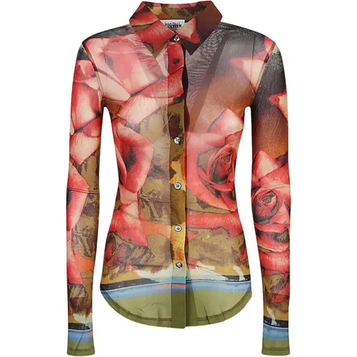 Roses Print Long Sleeve Shirt , female, Sizes: S - Jean Paul Gaultier - Modalova