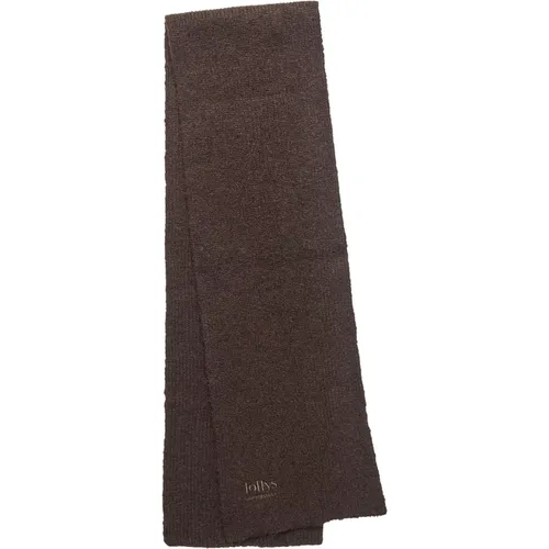 Ribbed Knit Scarf in Choco , female, Sizes: ONE SIZE - Lollys Laundry - Modalova