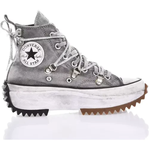 Handmade Grey Sneakers for Women , female, Sizes: 4 1/2 UK, 6 UK, 7 1/2 UK, 4 UK, 3 UK, 2 1/2 UK - Converse - Modalova