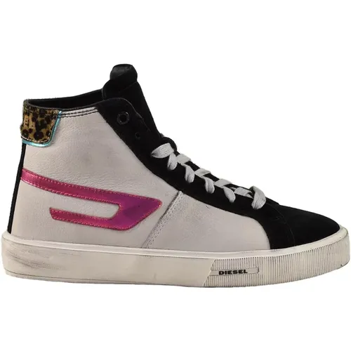 Womens White / Black Sneakers , female, Sizes: 5 UK - Diesel - Modalova