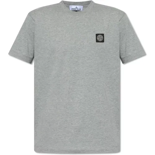 T-Shirt mit Logo-Patch , Herren, Größe: 2XL - Stone Island - Modalova