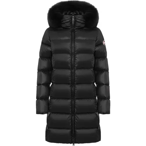 Zippered Coat with Fur Hood , female, Sizes: XL, 2XL, L, M - Colmar - Modalova