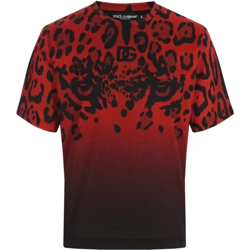 Animalier Baumwoll T-Shirt , Herren, Größe: S - Dolce & Gabbana - Modalova