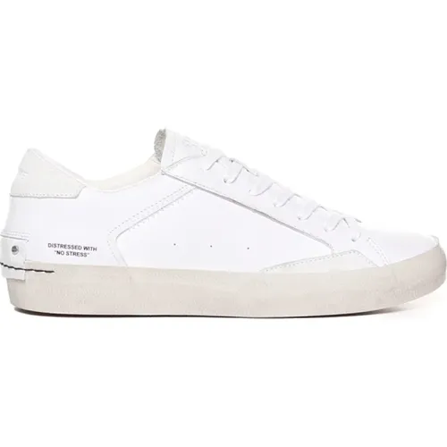 Leather Sneakers with Off Suede Details , male, Sizes: 11 UK - Crime London - Modalova