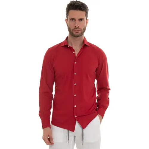 Polo Shirt mit französischem Kragen,Polo Shirt mit französischem Kragen Texturiert Stretch,Texturiertes Polo-Shirt mit französischem Kragen - Gran Sasso - Modalova