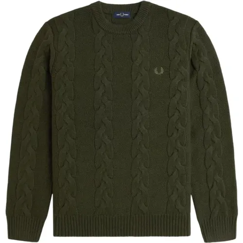 Grüner Sweatshirt für Männer Aw24 , Herren, Größe: L - Fred Perry - Modalova