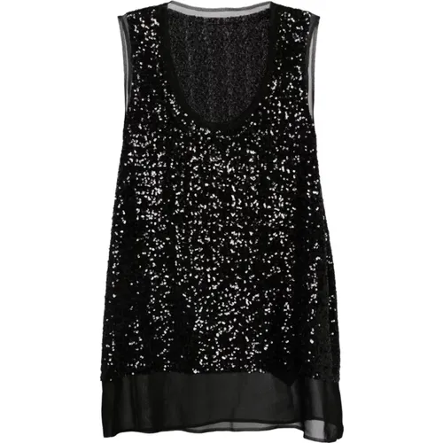 Sequin Sleeveless Top Georgette , female, Sizes: S, XS, M - Comme des Garçons - Modalova