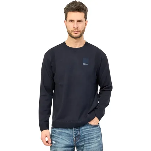 Cotton Crew Neck Sweater , male, Sizes: M, 2XL - Armani Exchange - Modalova