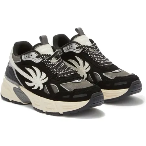 Mens Shoes Sneakers Black Ss24 , male, Sizes: 6 UK - Palm Angels - Modalova