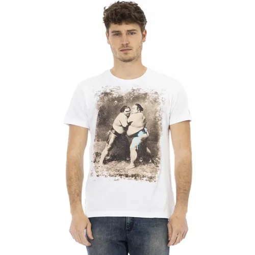 Casual T-Shirt mit kurzen Ärmeln und Rundhalsausschnitt , Herren, Größe: M - Trussardi - Modalova