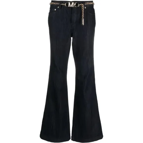 Indigo Rinse Flare Chain Belt Jeans , Damen, Größe: 2XS - Michael Kors - Modalova