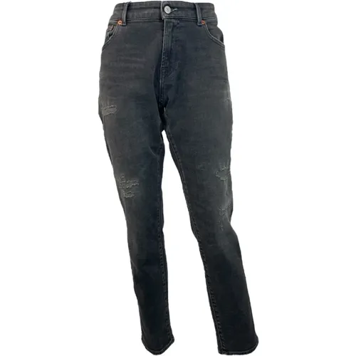 Zerstörte Schwarze Girlfriend Fit Jeans , Damen, Größe: W29 L28 - Denham - Modalova