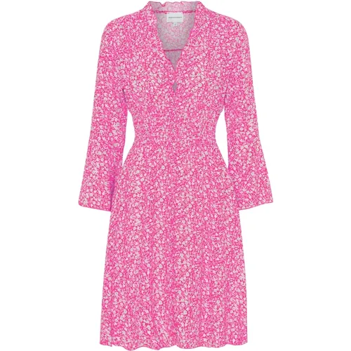 Rosa Blume Kurzes Kleid Smock Taille - American Dreams - Modalova