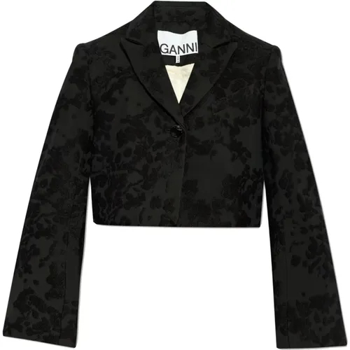 Blumenmuster Blazer , Damen, Größe: M - Ganni - Modalova