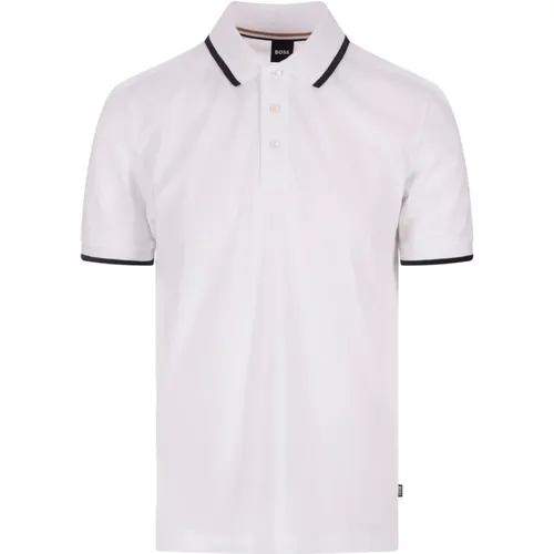 Slim Fit Polo Shirt Weiß Streifen,Polo Shirts - Hugo Boss - Modalova