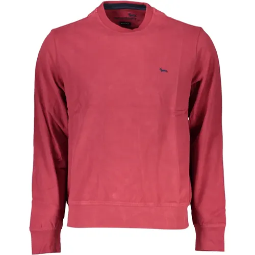 Roter Langarm-Sweatshirt mit Besticktem Logo , Herren, Größe: XL - Harmont & Blaine - Modalova