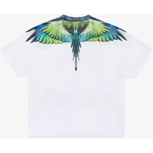 Icon Wings T-shirt White Light Green , male, Sizes: S, M, L, 2XL - Marcelo Burlon - Modalova