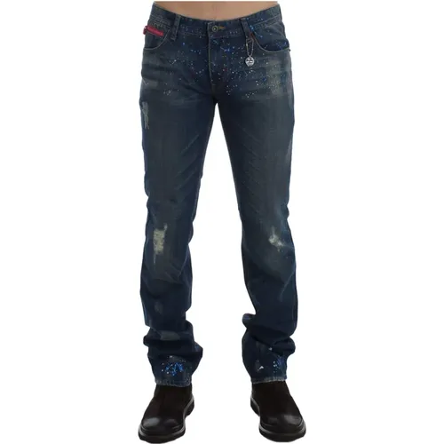 Wash Paint Slim Fit Pants Jeans , male, Sizes: W34 - Costume National - Modalova