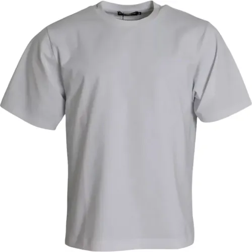 Cotton T-Shirt with Round Neck and Short Sleeves , male, Sizes: M - Dolce & Gabbana - Modalova