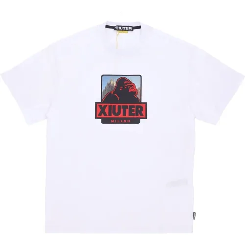 Herren Logo Tee Weiß Kurzarm T-shirt , Herren, Größe: L - IUTER - Modalova