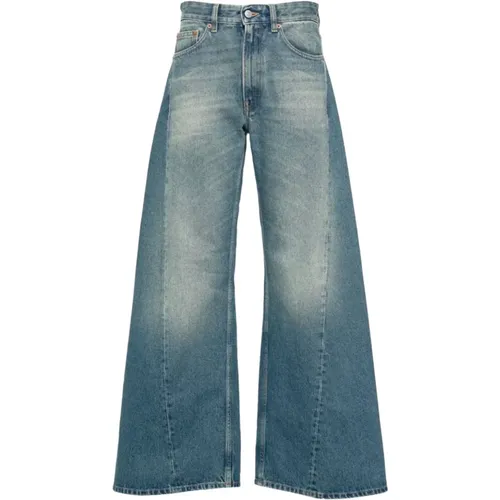 Wide Leg Denim Jeans , female, Sizes: W28, W27, W29, W26 - MM6 Maison Margiela - Modalova