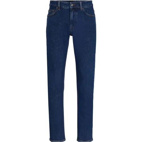 Blaue Plain Jeans Reißverschluss Knopfverschluss , Herren, Größe: W30 L32 - Hugo Boss - Modalova