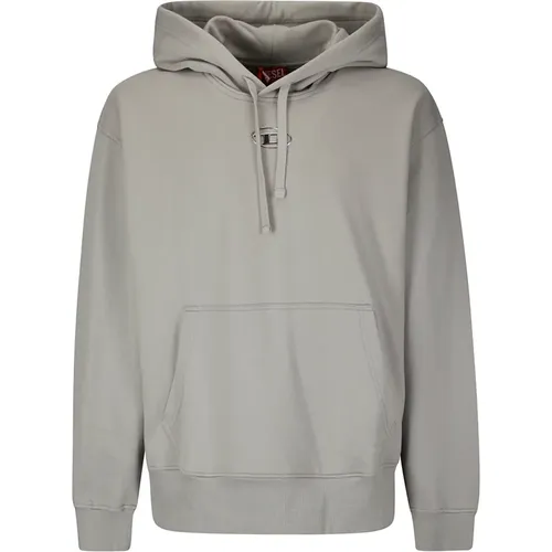 Kapuzenpullover mit Metall-Logo , Herren, Größe: L - Diesel - Modalova