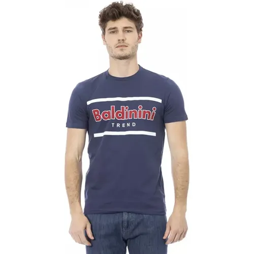 Blaues Baumwoll Trendiges T-Shirt - Baldinini - Modalova