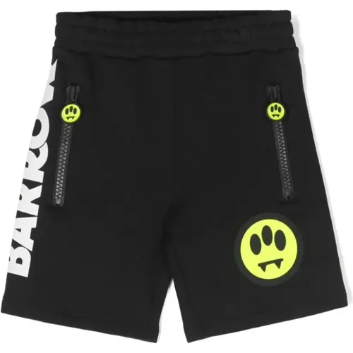 Shorts,Schwarze Shorts mit Logo-Print und Lächeln - Barrow - Modalova